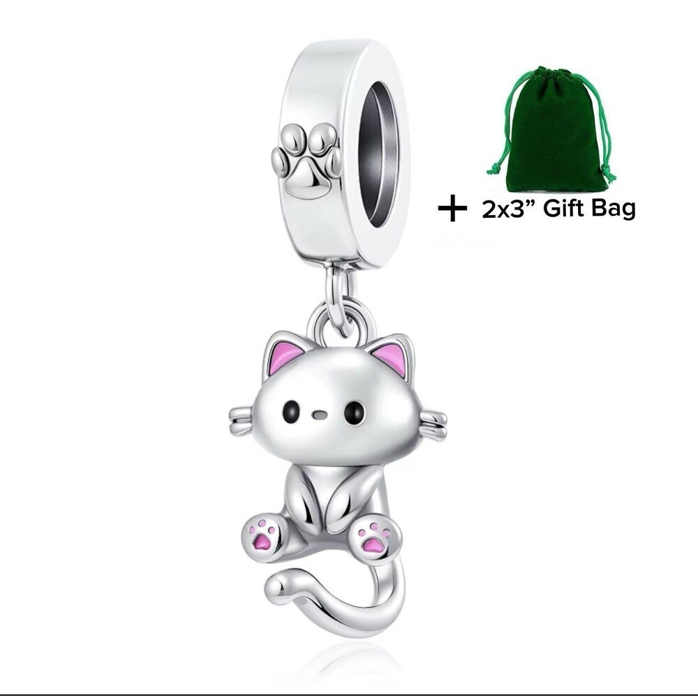 Cute Kitten Bracelet Charm Bead | 925 Silver | Brand New